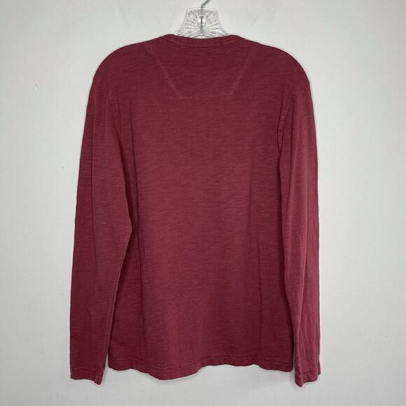 TIMBERLAND Shirt Mens Small S Maroon Red Long Sleeve EUC Cotton Tee Logo - Picture 3 of 6